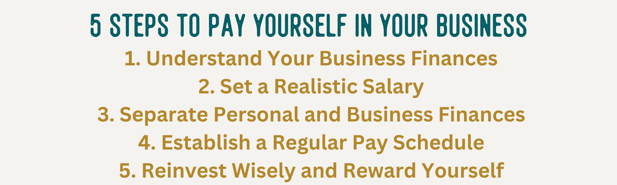 5 steps to paying yourself in your business